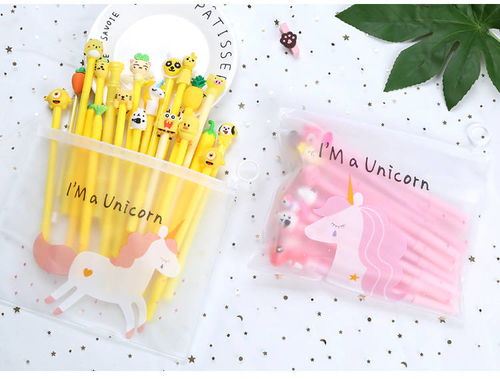 韩国可爱少女心系列黑色中性笔 点亮学习与办公的卡通魅力